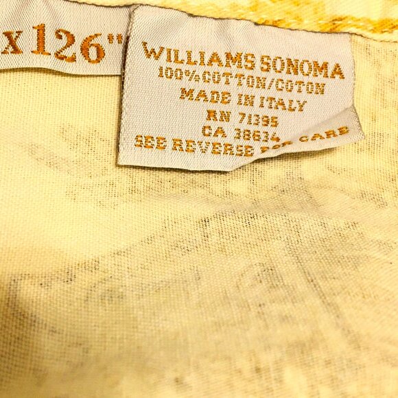 Williams Sonoma 68" X 128" French Countryside Cotton Toile Brown/Tan Tablecloth - Picture 3 of 3